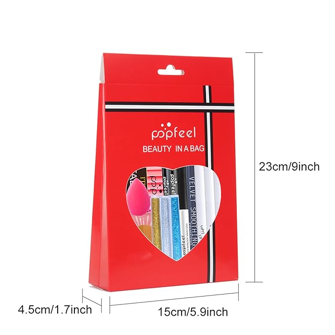 All in One Makeup Kit, Full Starter Essential Makeup Kit for Women Beginners Includes Eyeshadow Palette Lipstick Mascara Eyeliner Eyebrow Pencil Concealer Powder Puff Set