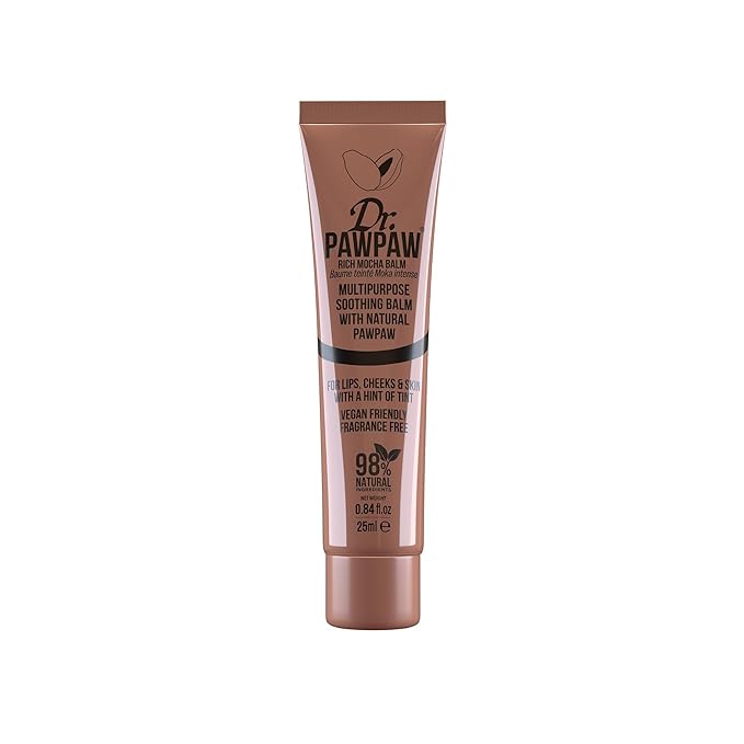 Rich Mocha Balm, Multi-Purpose Natural No Fragrance, for Hydrating Lips, Skin, Hair, Cuticles, Nails & Beauty Finishing (25 ml)