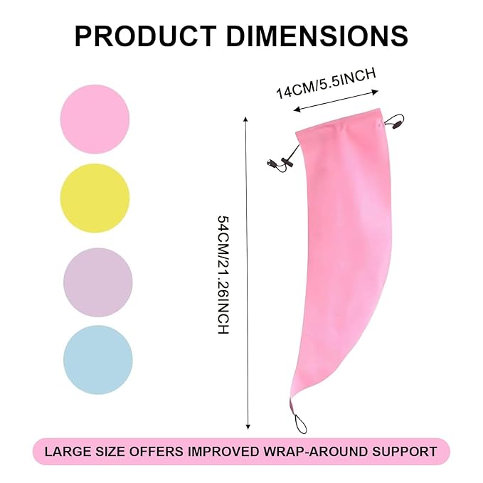 Waterproof Hair Sleeve for Long Hair, Crown Washing Shower Cap Ponytail, Reusable Adjustable, Quick Root Refresh for Shower Gym Travel Pool Beach, Time Saver (Purple+Pink, 2PC)