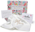 Mom Silk Pillowcase with Mom Embroidery for Mother's Day, for Mom, Wife, Daughter or Sister, Mother's Day Insert Card with Gift Box