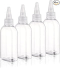 Cosywell Paint Bottles 4Pack 100ml/3.4oz Empty Squeeze Bottles Leak-Proof Refillable Plastic Hair Color Applicator Bottle Paint Storage Containers for Paint Art Crafts Shampoo Liquids(Clear)