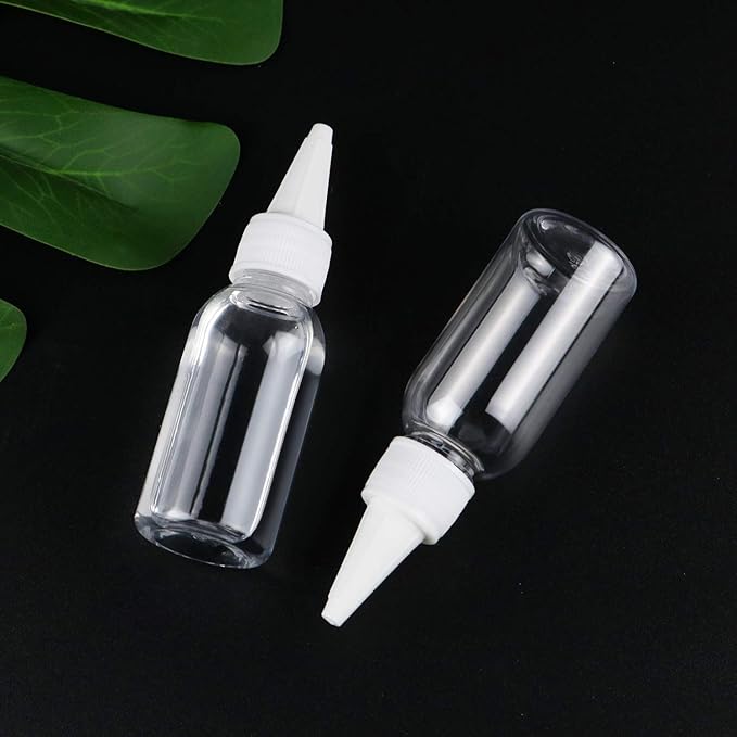 TRENDBOX 1oz / 30ml Plastic Bottle Pointed Mouth Top Cap for Essential Oils, Liquid - 6 Pack