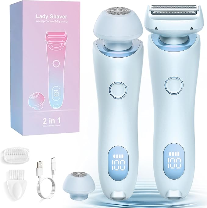 Livora Electric Shaver for Women, Bikini Trimmer for Women, Silk Glide Pro Shaver, Removable Head Electric Trimmer for Bikini, Pubic Hair, Legs, Body, Wet/Dry