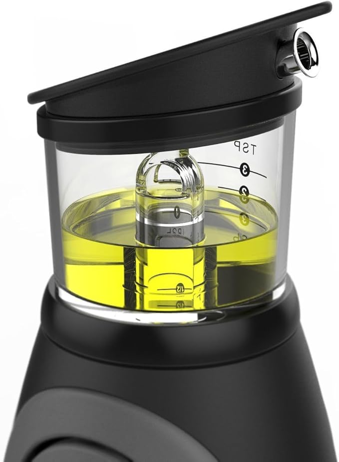 Olive Oil Dispenser Bottle with Pump - Oil Dispenser for Kitchen, Glass Oil and Vinegar Dispenser Set, Measured Cruet for Cooking - Ideal Oil Bottles for Kitchen Gadgets & Gifts, 2 Pack