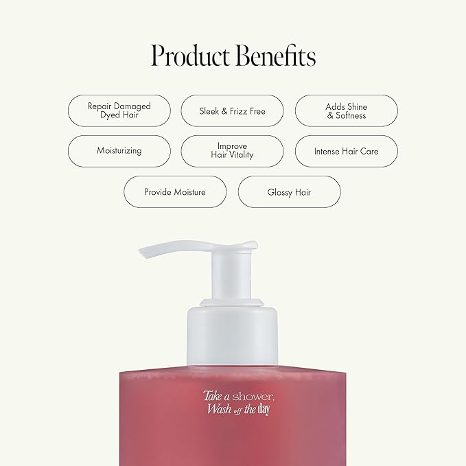 Rosy Night Repair Shampoo – Anti-Dandruff & Damage Repair with Damask Rose Water & Ceramide – Color Safe, Silicone & Sulfate Free (15.22 fl. Oz)