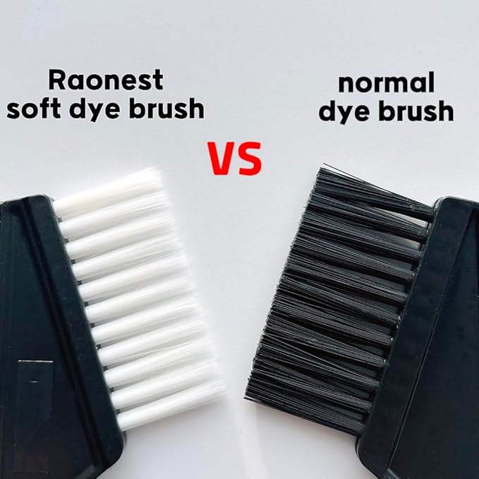 Vibrant Hair Color Brush Set - 5 Pieces, Durable Hair Dyeing Tools, Easy Application, Multi-Size Brushes, Lightweight Design, and Washable Material, Made in Korea
