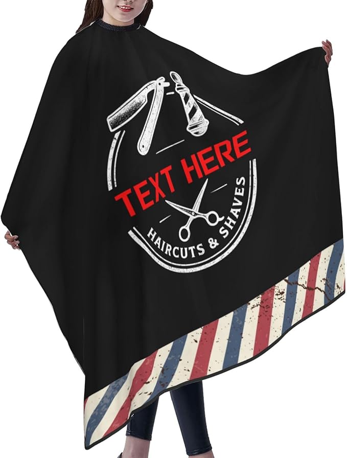 Custom Barber Cape for Men Personalized Professional Hair Cutting Cape with Text for Home Salon Barbershop