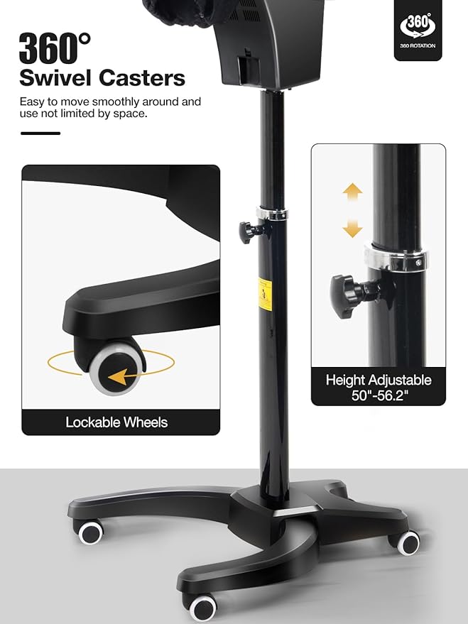 Icoget Hair Steamer for Deep Conditioning w/7 Color Light & Ozone, Micro Mist Scalp Hydration Steamer for Hair Treatment for Natural/Black Hair w/Adjustable Temp, for Barber