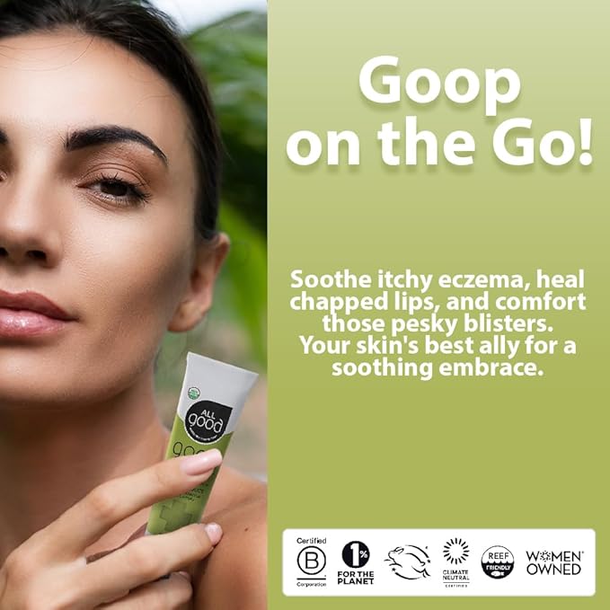 All Good Goop on the Go - Chafing Cream, Dry Skin Salve, Cracking Lip Moisturizer - Soothes, Hydrates & Calms - Travel Size Recovery Balm 1oz (3-pack)