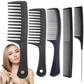 Hair Combs Set, Large Wide Tooth Comb, Rat Tail, Fine Tooth Comb For Women Men Fine Thick Curlys Wet Hair Styling Detangling Parting Cutting (5PCS)