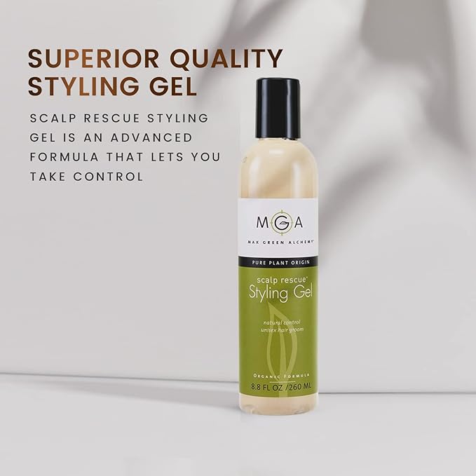 Scalp Rescue Styling Gel, Organic Unisex Formula Controls Frizz and Fly Away Hair, Curly Hair Community Favorite Gives Flexible Natural Hold, Fights Humidity, Alcohol Free & Water Based | 8.8 Fl Oz