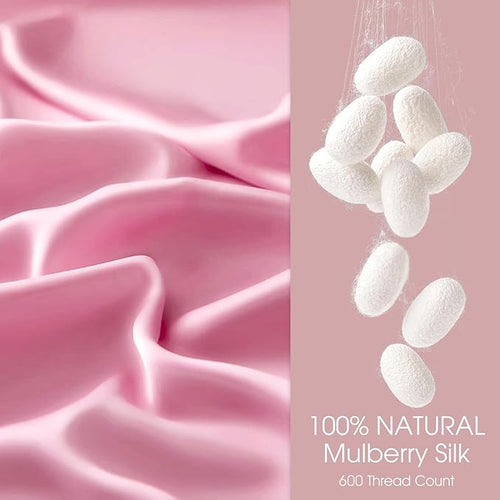 100% Silk Pillowcase for Hair and Skin Toddler Size 2 Pack Mulberry Silk Pillow Case 13 x 18 Inches Highest 6A Silk Kids/Travel Pillow Cover Soft Breathable Cooling with Hidden Zipper, Pink