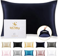SilkSilky 100% Mulberry Silk Pillowcase - Pure 22 Momme High-Grade 6A Fibers for Hair & Skin, Envelope Closure, Natural, Organic, Breathable & Cooling Pillow Case (Queen, Dark Blue)