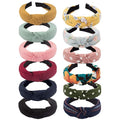 VELSCRUN Womens Headbands Boho Headbands for Women 12 Pack Knot Headband Women Knotted Head Band Elastic Turban HeadBands Boho Bandeau Wide Hair Bands Hair Accessories for Washing Face