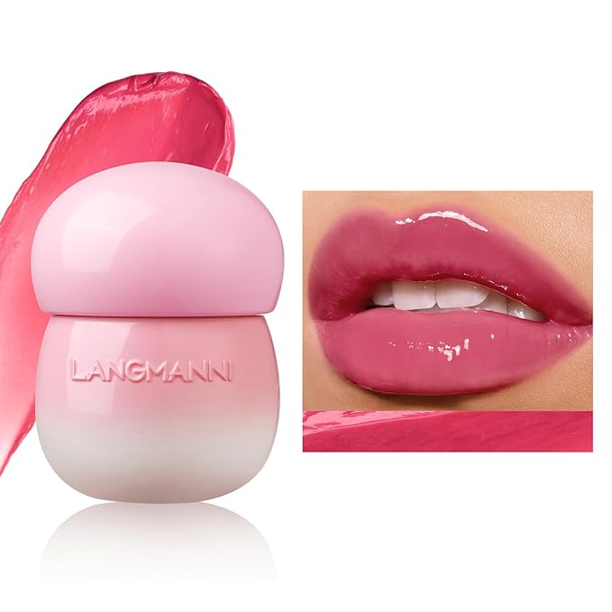 Glow Lip Balm Long-Lasting Moisturizing Lip Gloss, Plumping Lip Oil, Tinted Lip Balm Nourishing Lip Care For Dry Lips, Moisture Lip Repair Hydrating Lip Sleeping Mask Not Sticky Lip Stain(3# Rose Red)