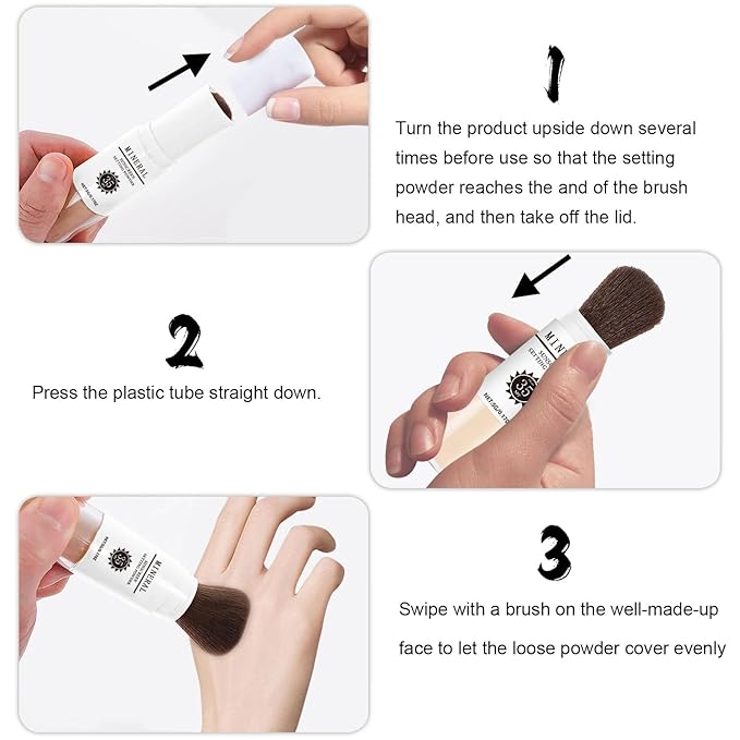 Mineral Sunscreen Setting Powder, SPF 35 Translucent Loose Powder, Mineral Brush Powder, Oil Control Natural Matte Finish, Lasting Lightweight Breathable for All Skin (#02 Fair)