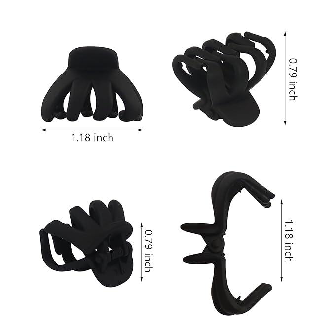 20 Pcs Small Black Octopus Claw Clips 3cm Small Hair Clips Great for Women and Girls Thin to Thick Hair Pack Half Up Half Down, Bangs, Styling.