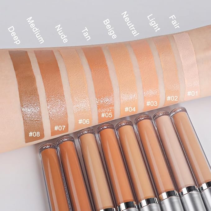 Kaely 2Pcs Hydrating Concealer Wand,Full Coverage Liquid under Eye Concealer,Long Lasting Waterproof Primer Makeup for Dark Circles and Puffiness Trouble Spots Redness,Eye Ring corrector de ojeras 04