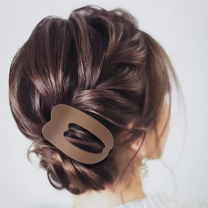 Women Flat Hair Clips,4-Pack French Large Matte Non-Slip Claw Hair Clips for Thick or Thin Hair