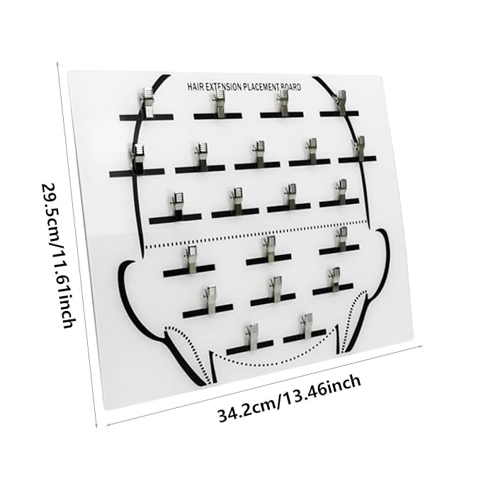 Acrylic Hair Extension Holder Board – Sturdy Styling Sectioning Plate with Clips for Hairpieces, Wigs, Wefts – Professional Salon Display & Storage Tool for Hair Extensions – Ideal for Home or Barber
