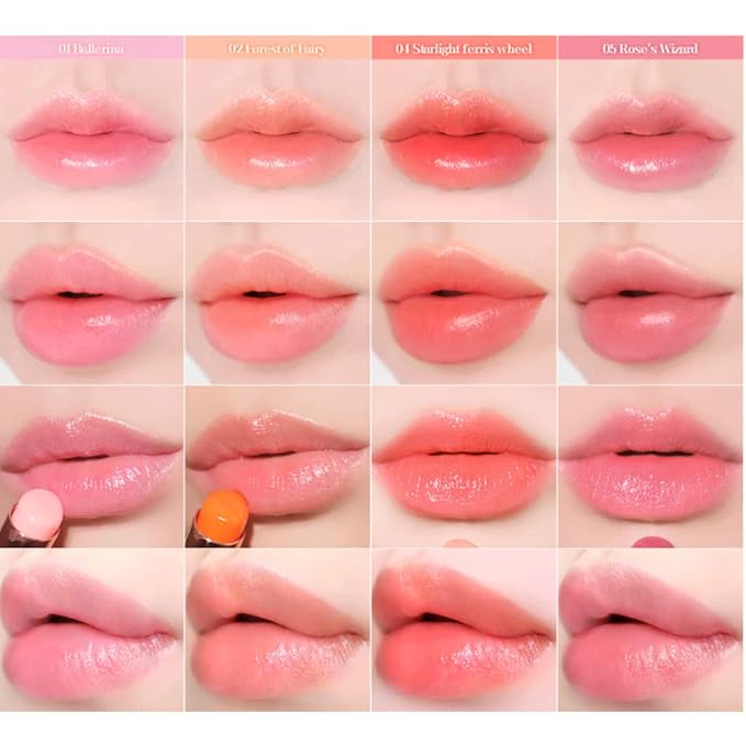 Sparkle Cute Lip Balm, Rose Red, Glittery, Moisturizing, Crayon