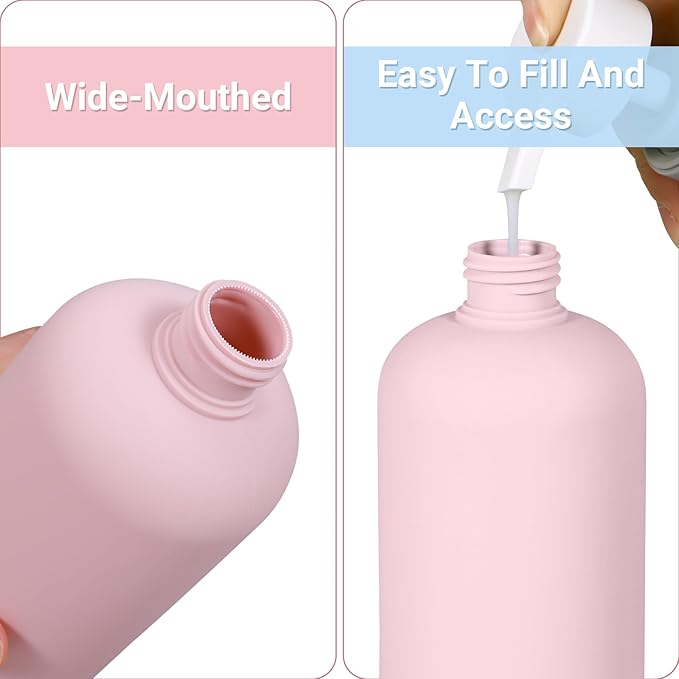 ASEVAT 10oz 3Pcs Plastic Refillable Travel Shampoo and Conditioner Bottles Refillable Travel Bottle with Flip Cap Plastic Refillable Shampoo and Conditioner Bottles