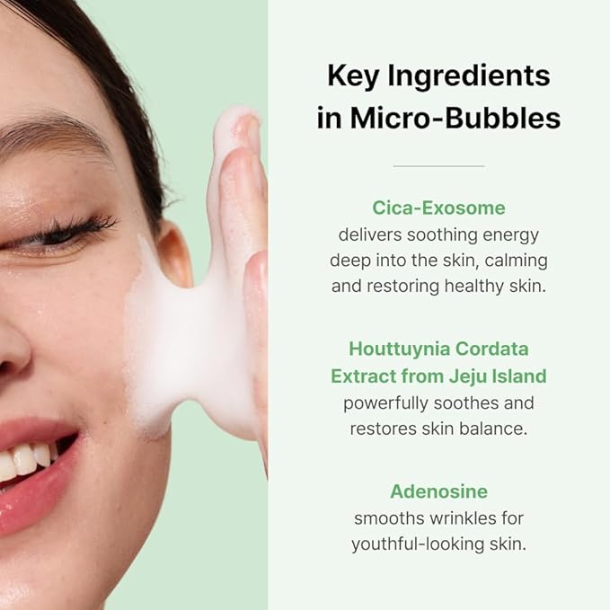 MENOKIN 30 Seconds Quick Bubble Mask [CLEAR] - [Cica] in Micro-bubbles For Soothing & Skin Strengthening, Hydration, Clearer Complexion, Korean Skin Care Essential, 70 Uses, 3.21 fl.oz