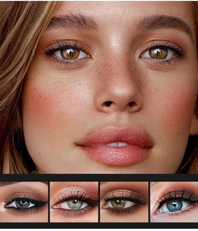 12 Colors Nude Eyeshadow Palette Travel Size Makeup, Matte Shimmer Eye Makeup, Naturing-Looking, High Pigmented Blush Eyebrow Kits, Big Artist Neutral Makeup Palette for Face Cosmetics (01)