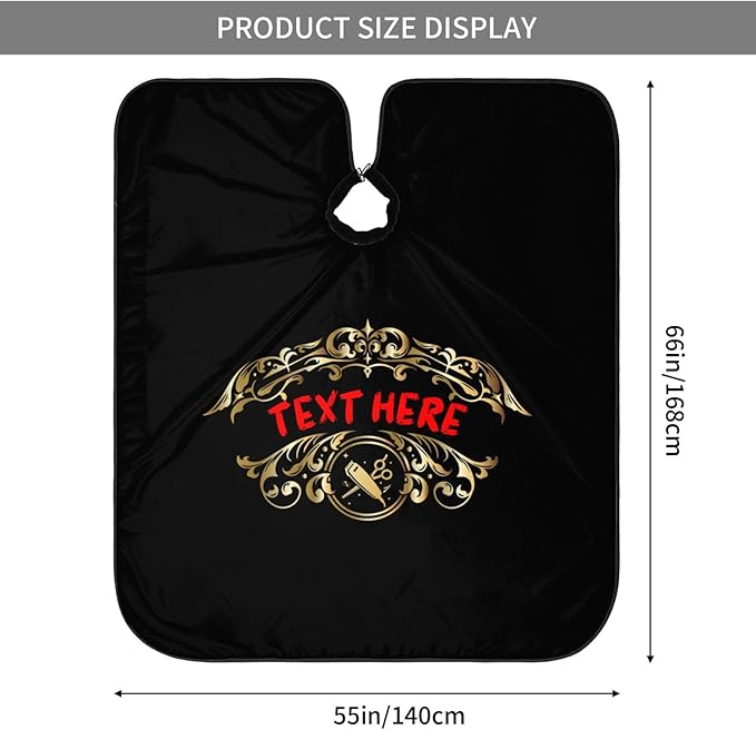 Custom Barber Cape for Men Personalized Professional Hair Cutting Cape with Text for Home Salon Barbershop