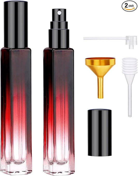 Segbeauty Travel Perfume Bottle Refillable, 2pcs 10ML Mini Glass Perfume Bottles Empty, Portable Cologne Spray Bottle Small Toiletries Cosmetic Supplies Sample Container Atomizer Travel Essential