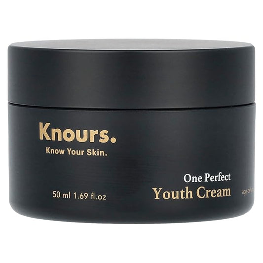 Knours. Moisturizing Shea Butter + Sweet Almond Oil Youth Cream, A rich cream that deeply rejuvenates skin, rich combination of vegan oils - EWG Verified Clean Beauty 50ml 1.69 oz.