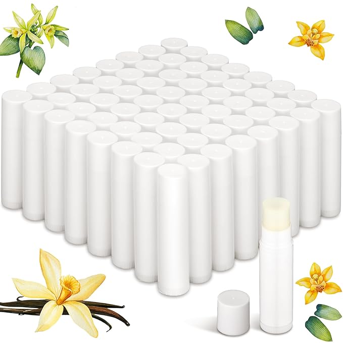 Demissle 150 Pcs Unlabeled Lip Balm Bulk Chapped Stick Blank Mini Lip Balm Gifts Moisturizing Lip Balms Favors for Women Homeless Wedding Bridal Shower Favors Baby Shower Guests Favors(Vanilla)