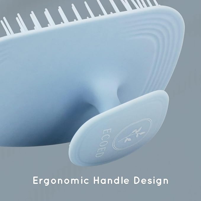 2 PC Scalp Massager Shampoo Brush, Scalp Scrubber & Exfoliator for Dandruff Removal, Wet & Dry and Detangler for Men and Women, Suitable for Short Medium Hair(Blue)