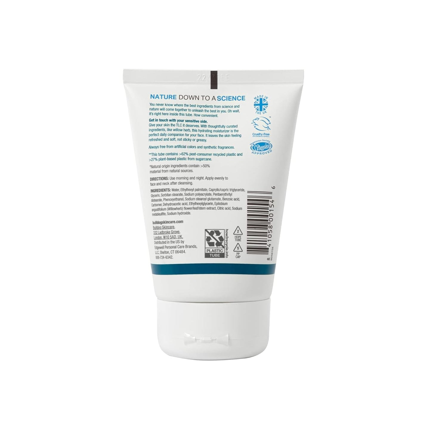 BULLDOG Mens Skincare and Grooming Face Moisturizer Fragrance Free, Sensitive, 3.3 Fluid Ounce