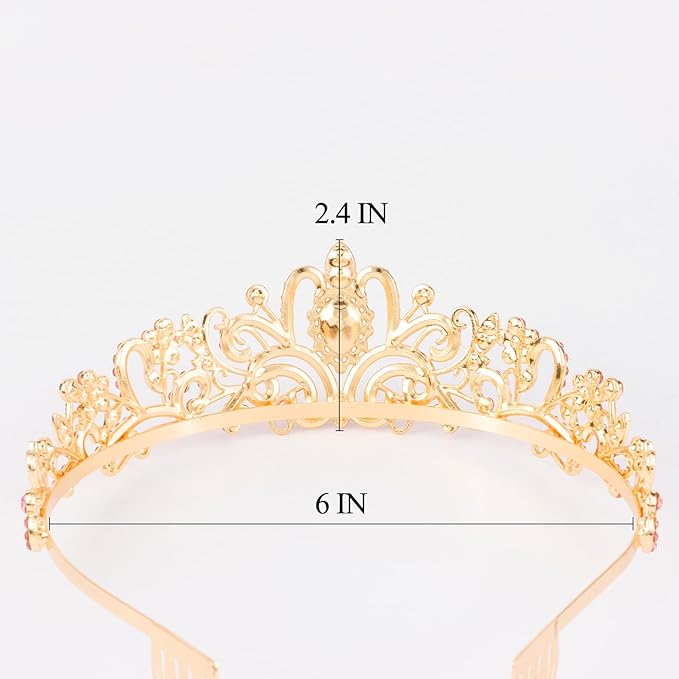 Didder Gold Purple Rhinestone Princess Tiaras and Crowns for Women and Girls Birthday Tiara Crown Halloween Costume Party Wedding Prom Headpiece