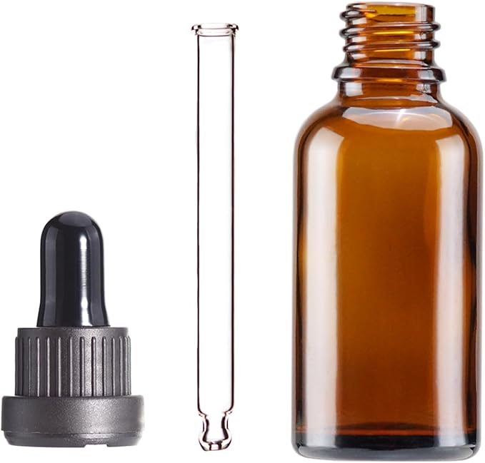YIZHAO Amber Glass Dropper Bottle 1oz, Tincture Bottles with Glass Dropper, for Essential Oils, Aromatherapy, Cosmetic, Laboratory, Pharmacy, Liquids, Travel –6 Pcs