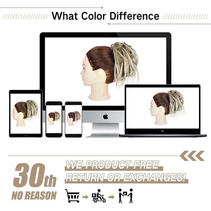 HMD Tousled Updo Messy Bun Hairpiece Hair Extension Ponytail With Elastic Rubber Band Updo Ponytail Hairpiece Synthetic Hair Extensions Scrunchies Ponytail Hairpieces for Women
