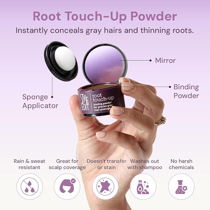 Root Touch Up Powder for Medium Red Hair by Style Edit | Cover Up Grays and Roots with Color Binding Mineral Hair Concealer | 2 Pack
