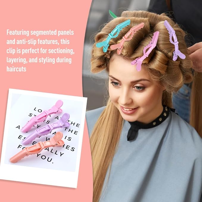 30 Pieces Professional Plastic Alligator Hair Clips for Hair Salon Styling Sectioning Duckbill Hair Clips Barrettes Pins Accessories for Men Women Girls Teens (Multicolor A)
