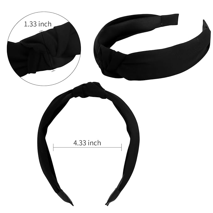VELSCRUN 12 Pack Headbands for Women Gilrs White Fashion Pink Knotted Head Bands Solid Red Headband Non Slip Hair Band for Women's Thin Thick Short Hair Face Wash Hair Accessories Gifts for Women