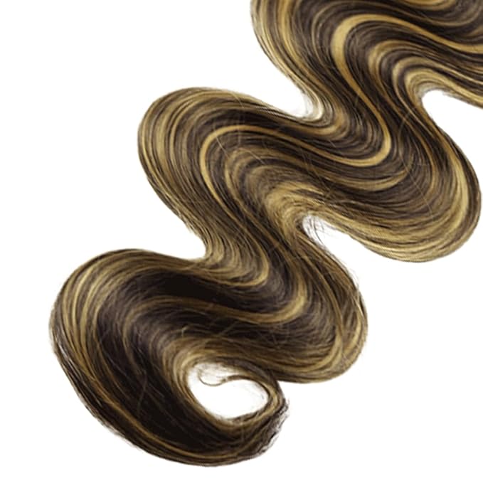 Highlight Bundles Human Hair Blonde Body Wave Bundles 28 Inch Niegmeag Brazilian Virgin Soft and Silky Remy Hair Extensions 2 Tone Black and Honey Blonde Bundle