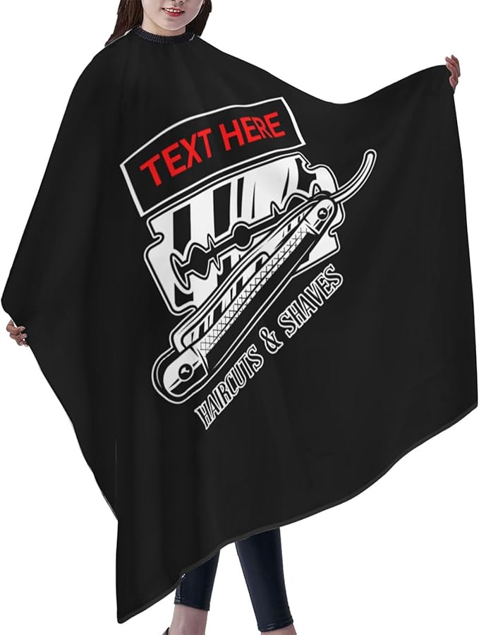 Custom Barber Cape for Men Personalized Professional Hair Cutting Cape with Text for Home Salon Barbershop