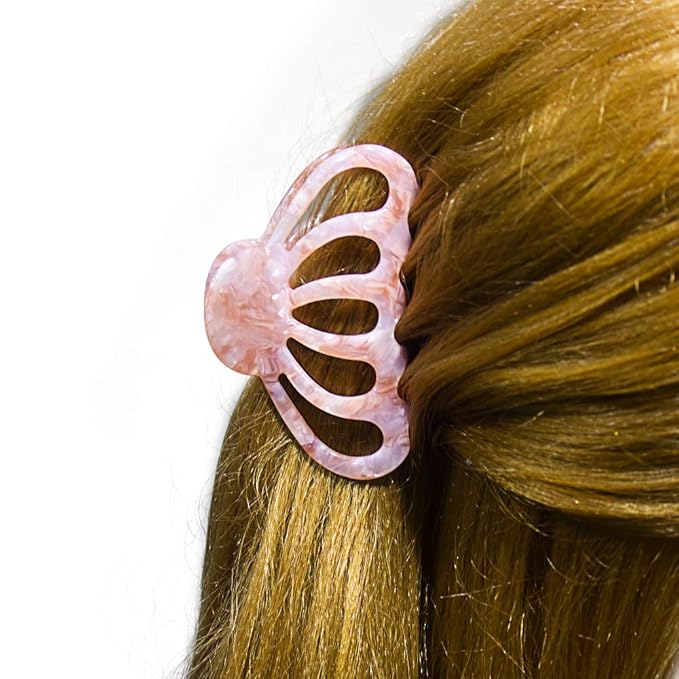 Fashion Tortoise Hair Clips for Women Resin Medium Hair Claw Clip for Fine Hair Non Slip Grip Hair Jaw Clips 2PCS in Set (Plain Tortoise Shell Hair Clips)