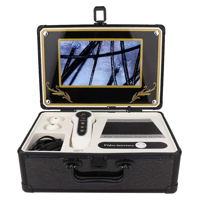 Skin Hair Scalp Detector, Skin Diagnosis Hair Analyzer 50X 200X Skin Hair Scalp Hair Follicle Detector Analyzers Microscope Skin Care Tool for Home Beauty Salon Spa