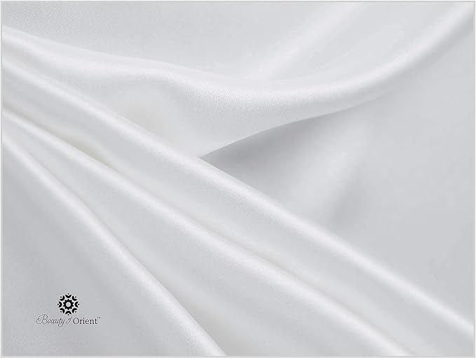 Premium Mulberry Silk Pillowcase for Sleeping Women and Men | Handcrafted Hypoallergenic & Anti-Acne White Silk Pillow Cases with Zipper | Standard - 20" x 26", Natural Undyed White