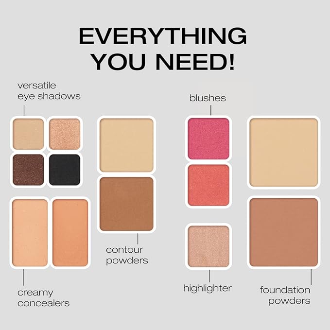 Woosh Beauty, Fold out Face Original Makeup Palette, Travel, All in One, Neutral Cream & Powder (#1 Light)