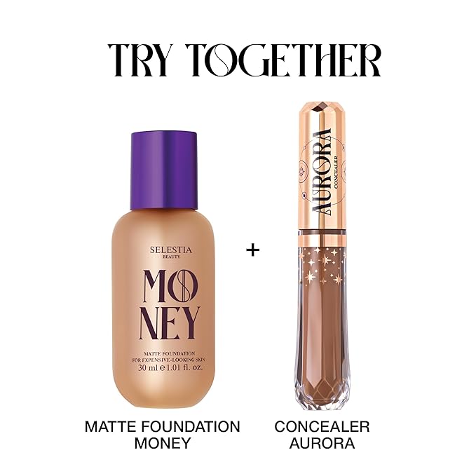 Matte Foundation Money - Long-Lasting Makeup Foundation with Flawless & Buildable Coverage - Liquid Foundation for All Skin Types (Honey)