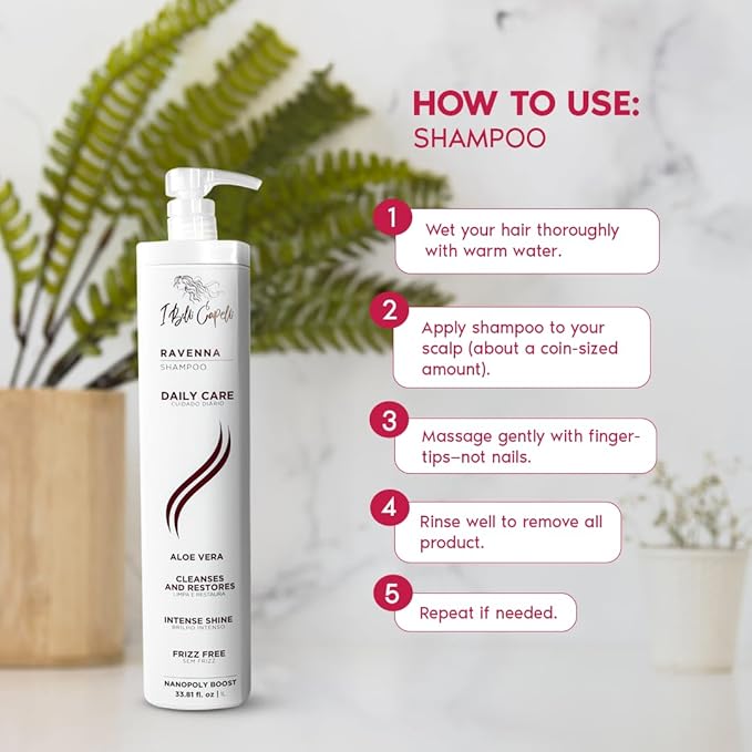 I Belli Capelli Aloe Vera Hydration Shampoo - Paraben-Free, Daily Care for Soft, Shiny, and Lightweight Hair - Anti-Breakage (1L/33.8 fl.oz)