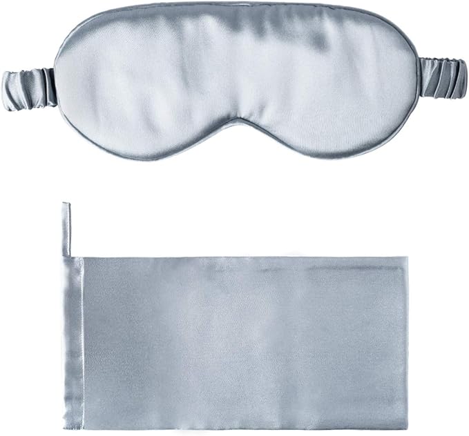 Silk Sleep Mask Light Blocking Luxury 19mm Silk Eye Mask 100% Mulberry Eye Cover Blindfold Ultra Soft Light and Comfy Anti Aging Skin Care with Travel Bag Gift Package