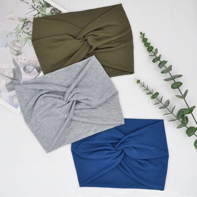 Wide Headbands For Women Extra Large Headband Twisted Knot Head Bands For Women's Hair Band Scarf Turban Accessories 6 Pack
